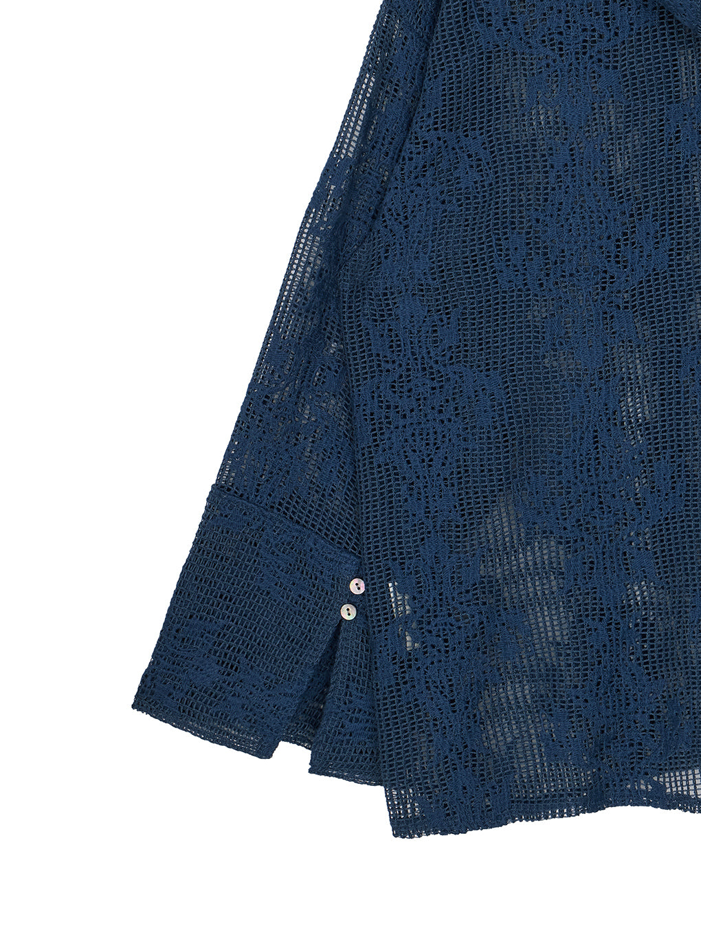 2WAY MESH DAMASK EMBROIDERY HOOD BLOUSE