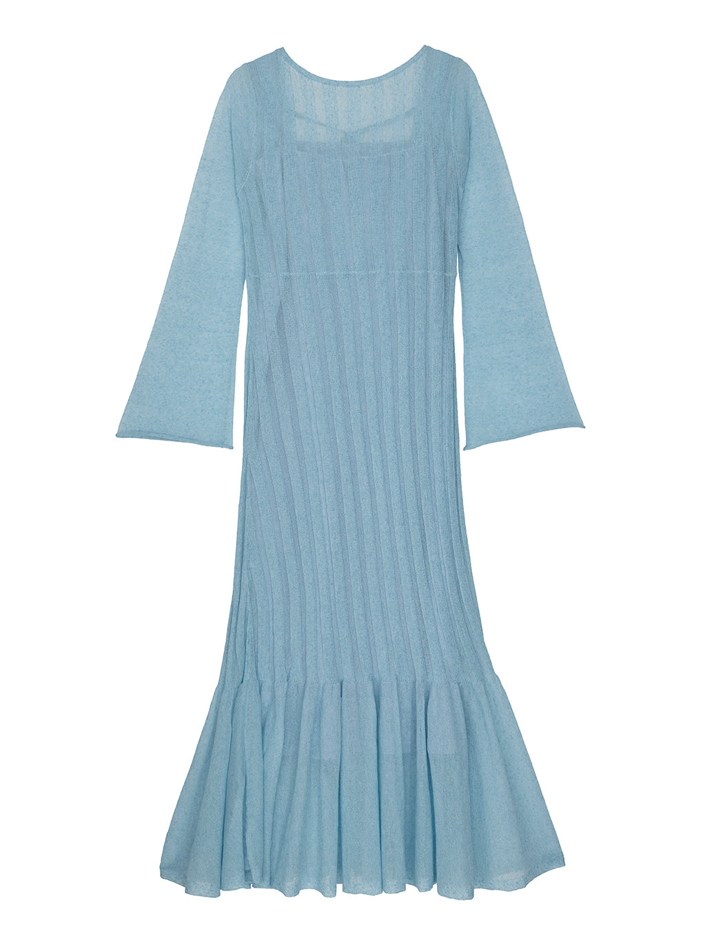 HEM FRILL WIDE RIB KNIT DRESS