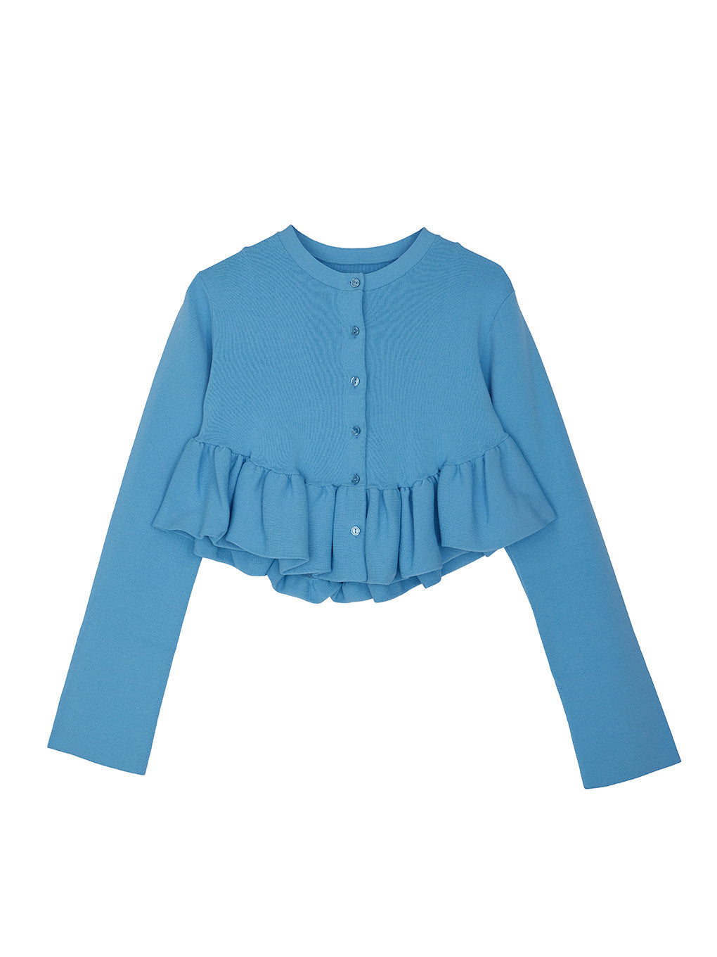COMPACT BALLOON PEPLUM KNIT CARDIGAN