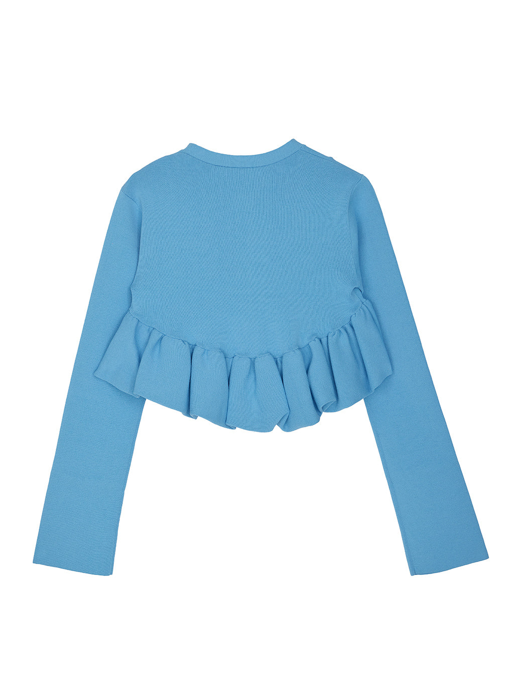 COMPACT BALLOON PEPLUM KNIT CARDIGAN