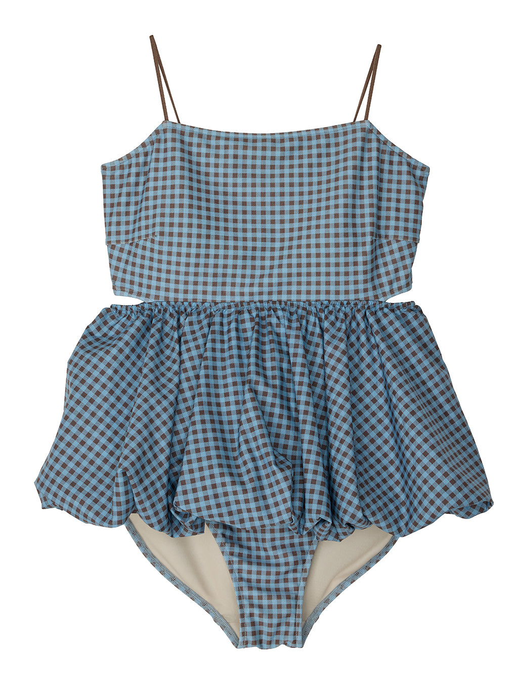 GINGHAM CHECK BALLOON SWIM WEAR