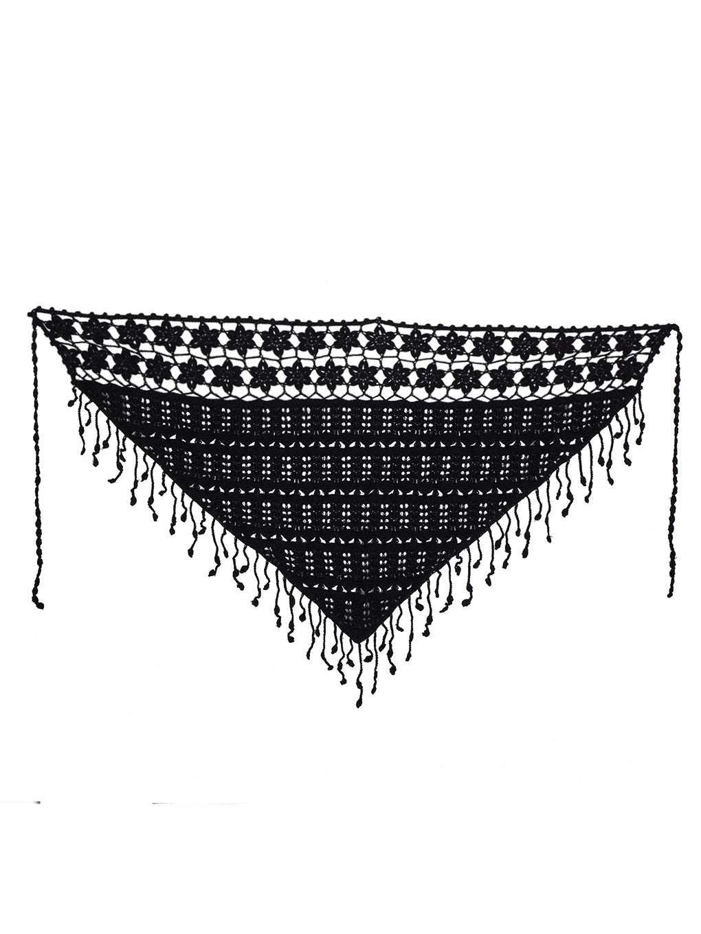 FLOWER MOTIF KNIT SCARF