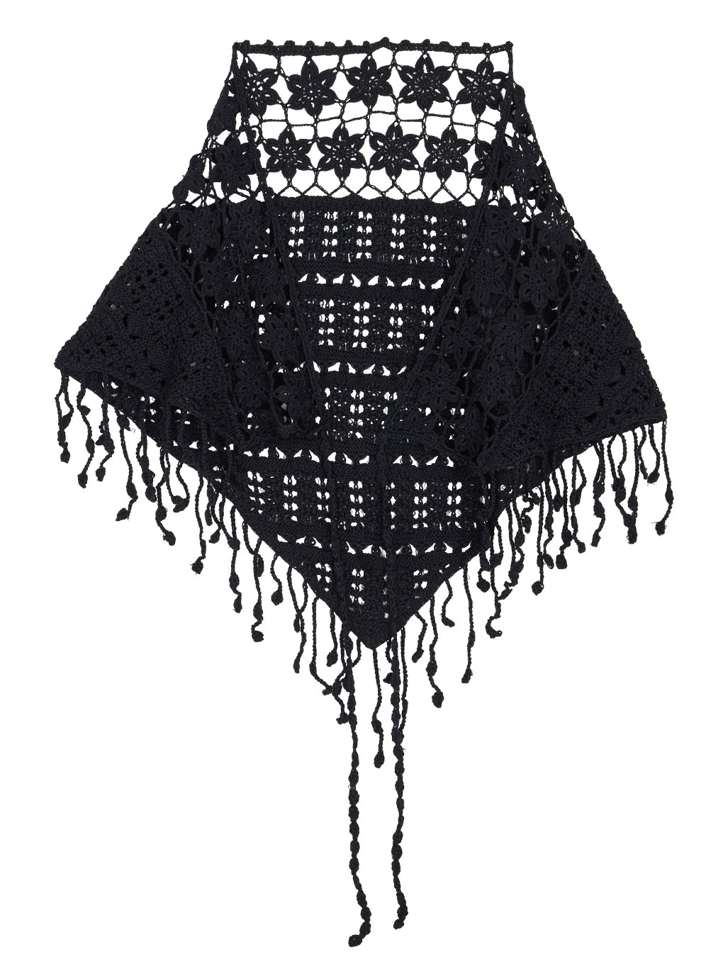 FLOWER MOTIF KNIT SCARF