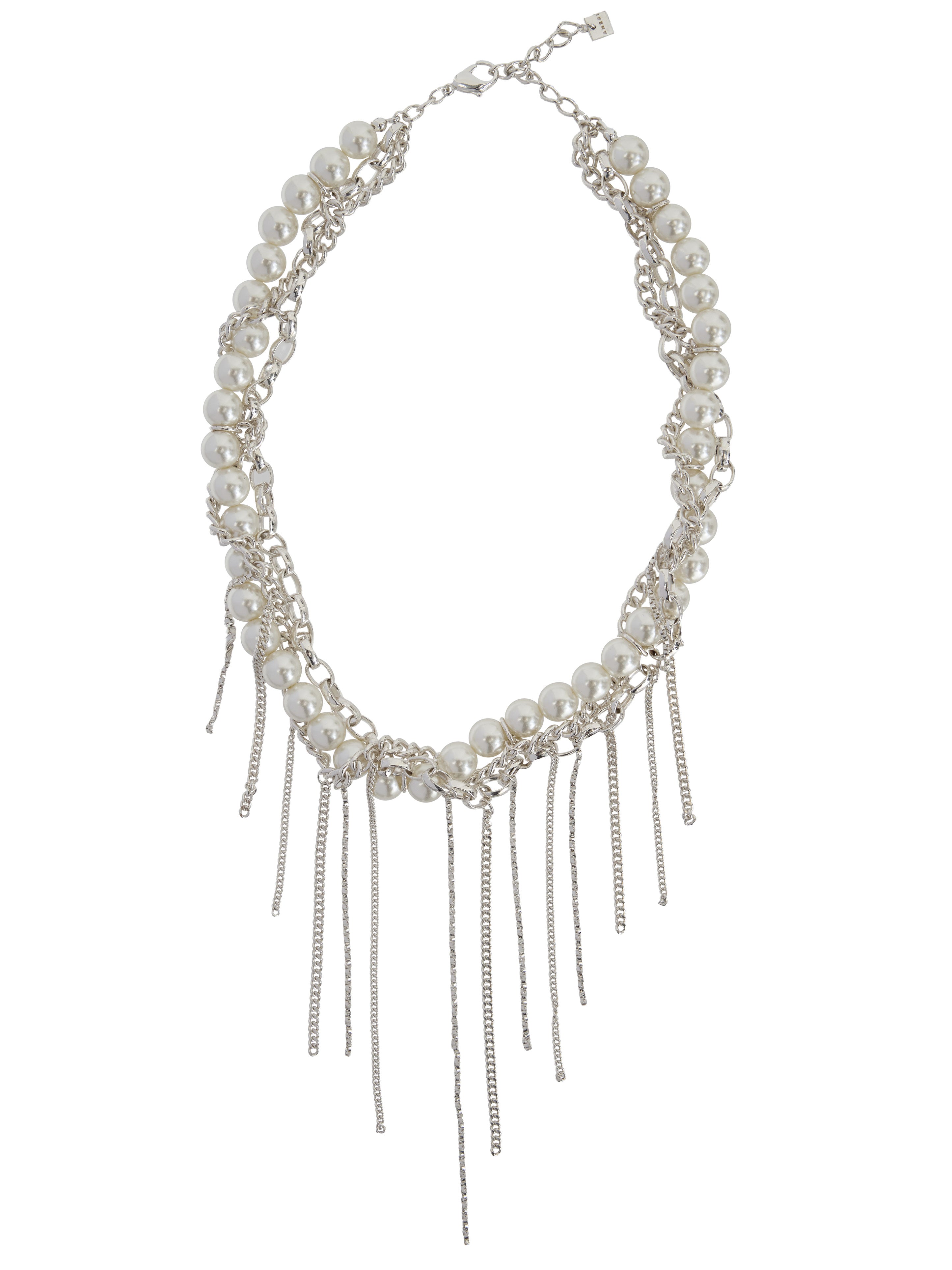 NICKEL FREE CHAIN PEARL VOLUME NECKLACE