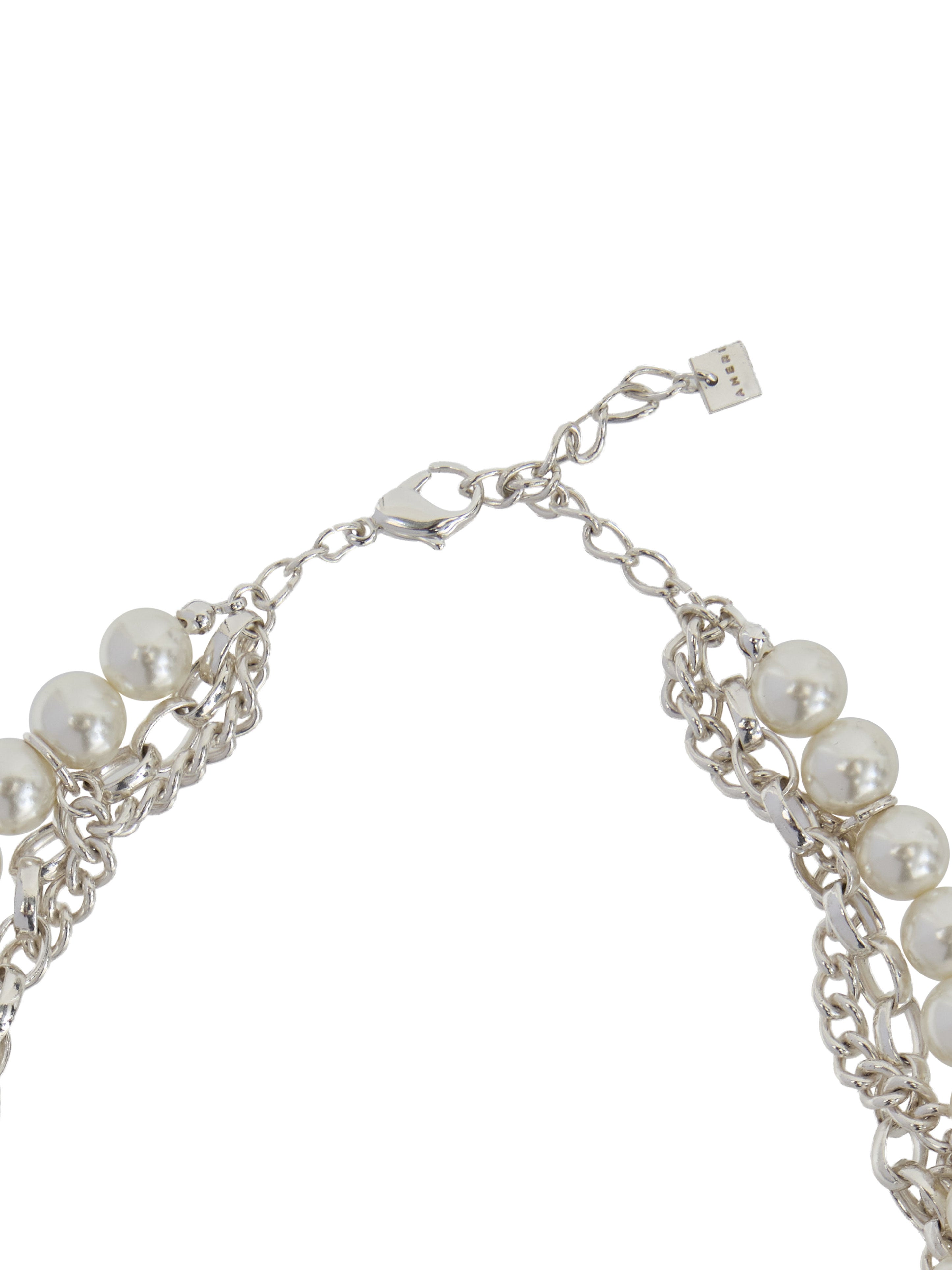 NICKEL FREE CHAIN PEARL VOLUME NECKLACE