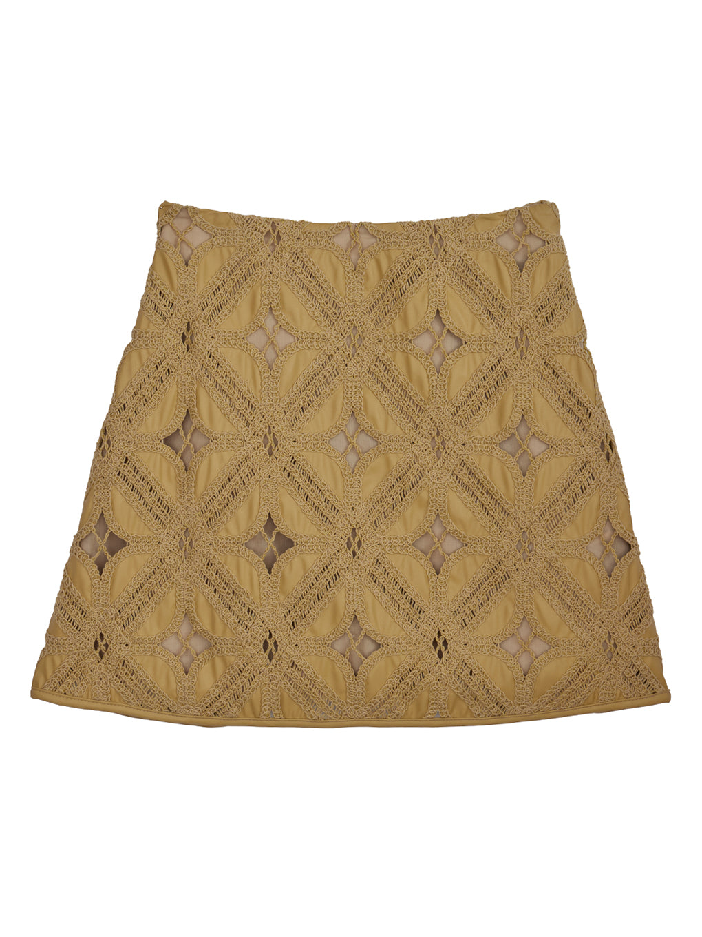 FAKE LEATHER CUT WORK SKIRT