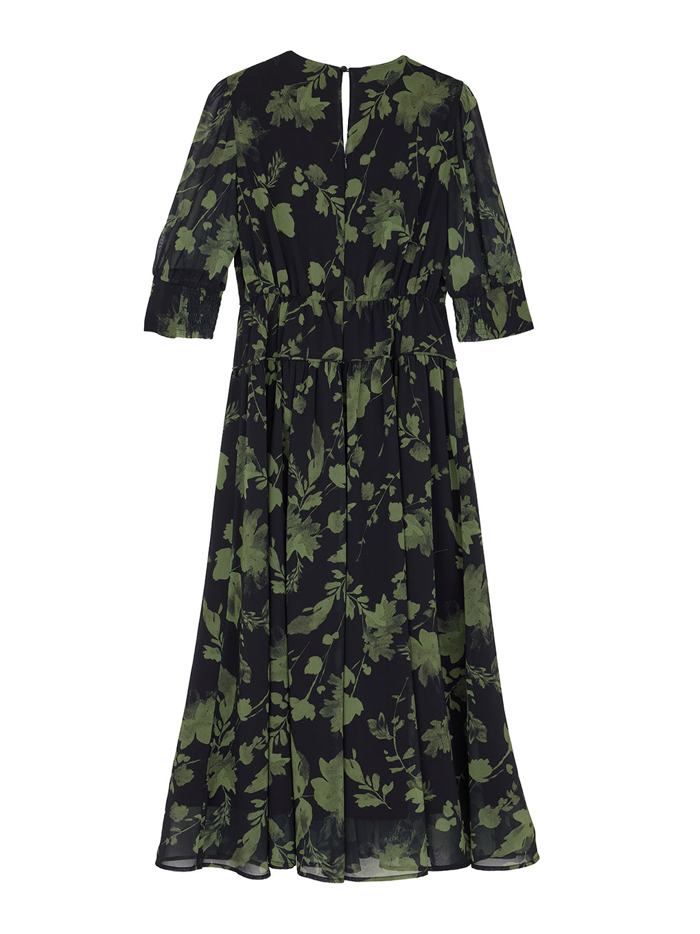 GRAINY FLOWER CHIFFON DRESS