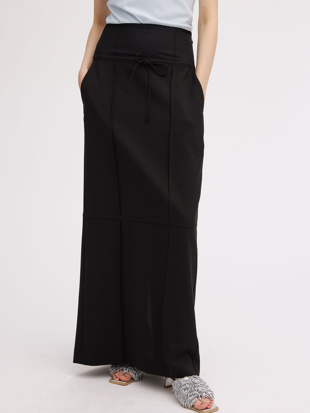 PIN TUCK PENCIL CORSET SKIRT