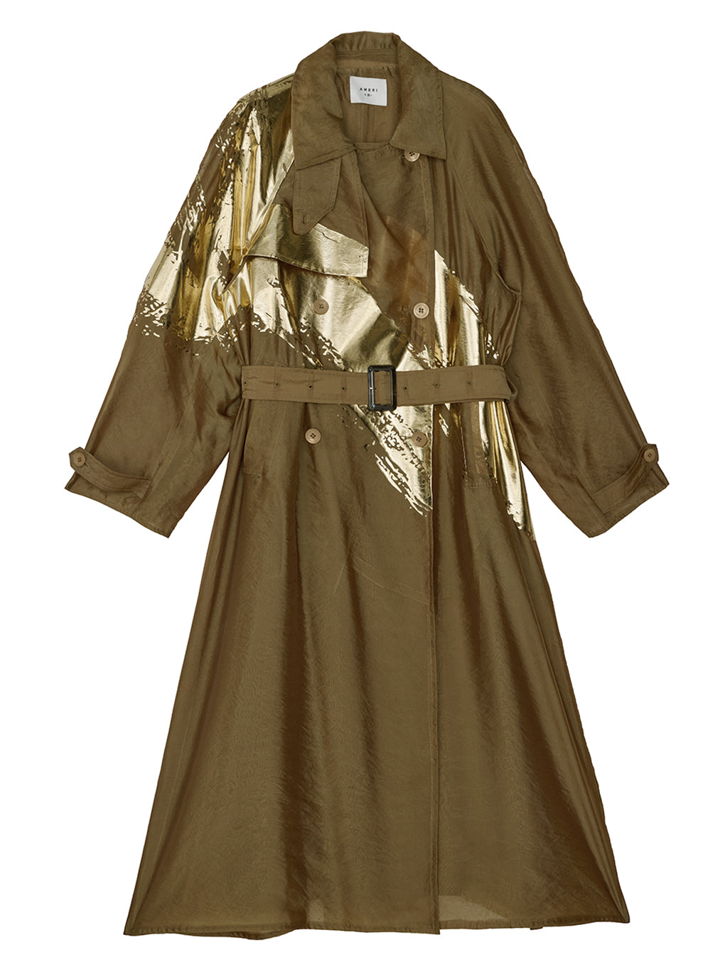 FOIL PAINTING SHEER TRENCH COAT