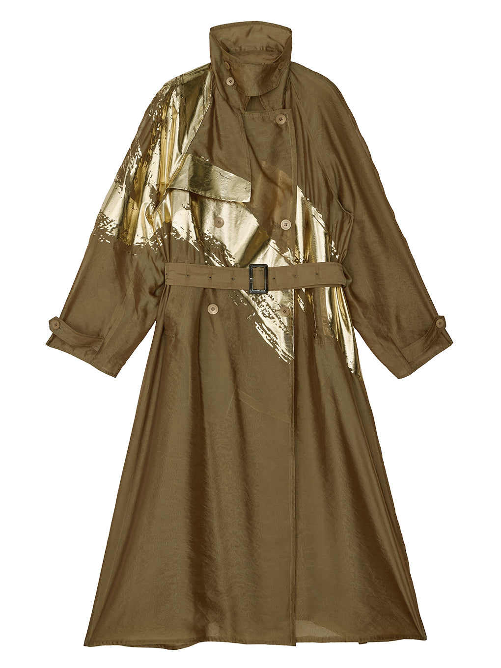 FOIL PAINTING SHEER TRENCH COAT