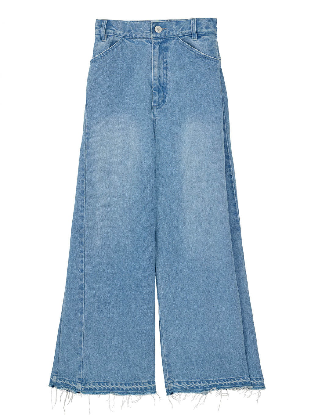SIDE TUCK WIDE FLARE DENIM PANTS