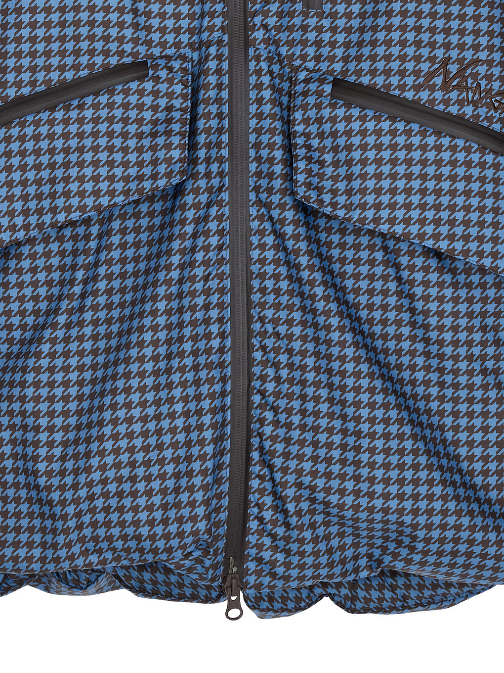 NANGA × Ameri POCKET HOUNDSTOOTH DOWN COAT