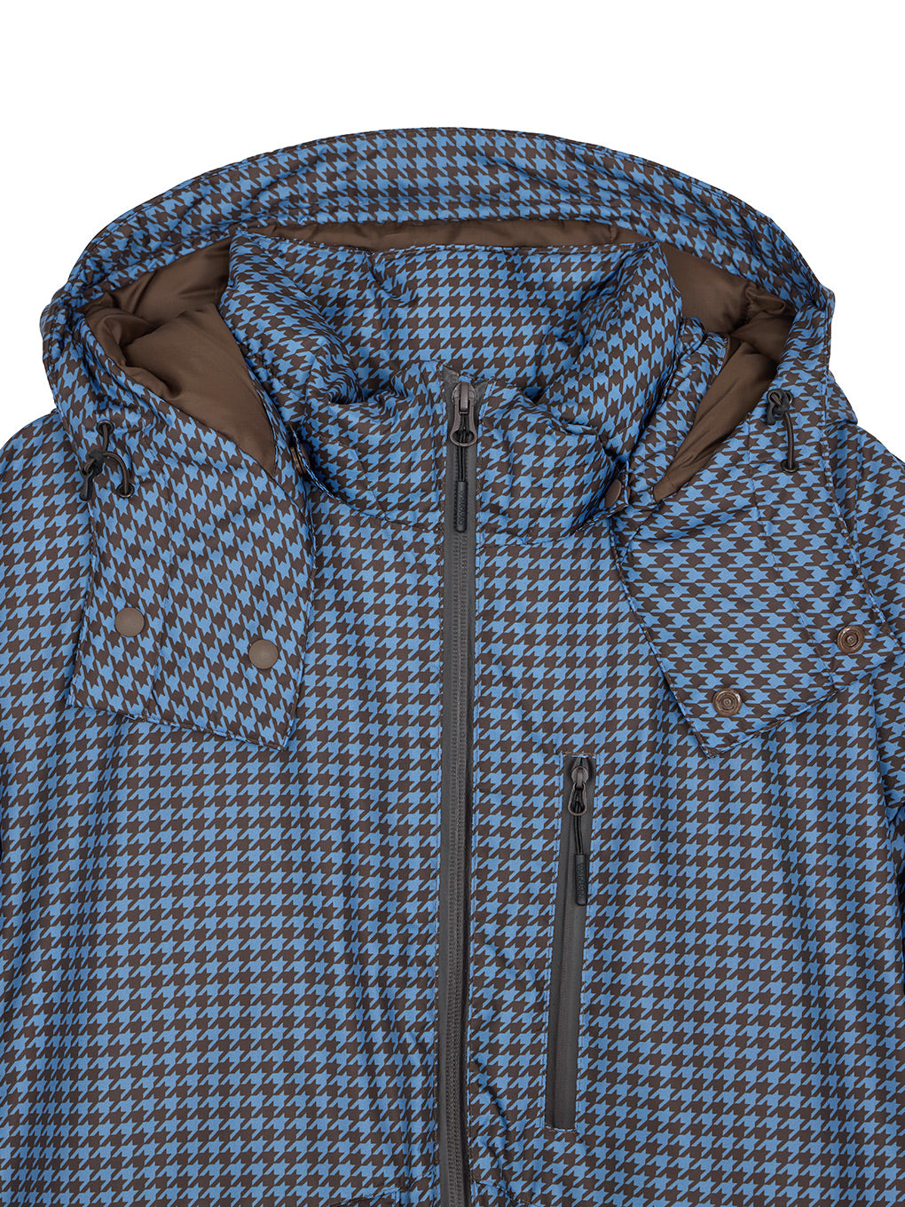NANGA × Ameri POCKET HOUNDSTOOTH DOWN COAT