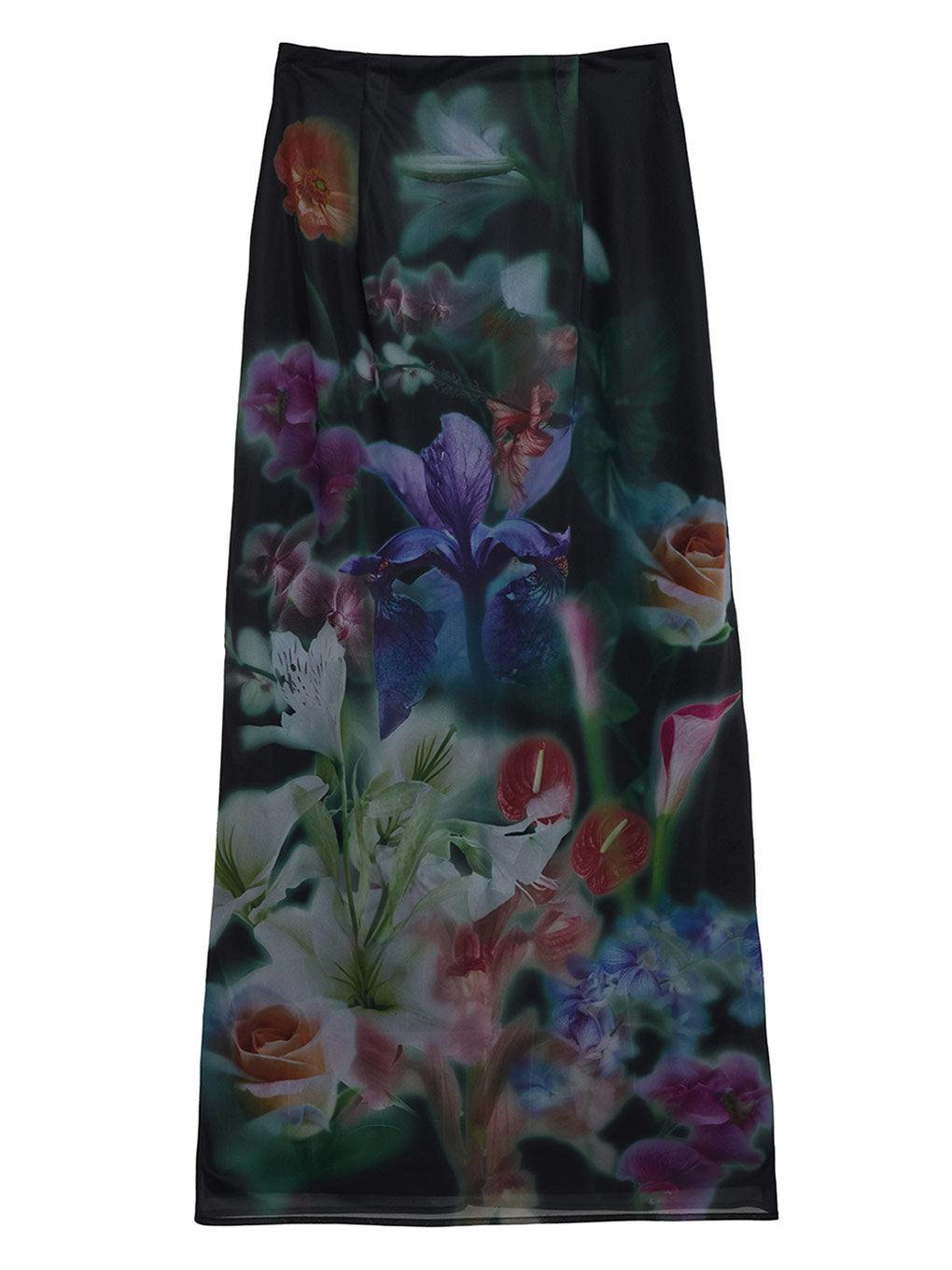 SMOKE FLOWER SHEER TIGHT SKIRT