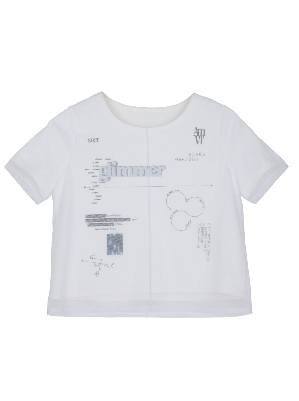 SHEER LAYERED GLIMMER GRAPHIC TEE