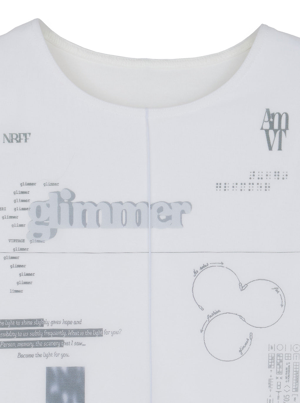 SHEER LAYERED GLIMMER GRAPHIC TEE