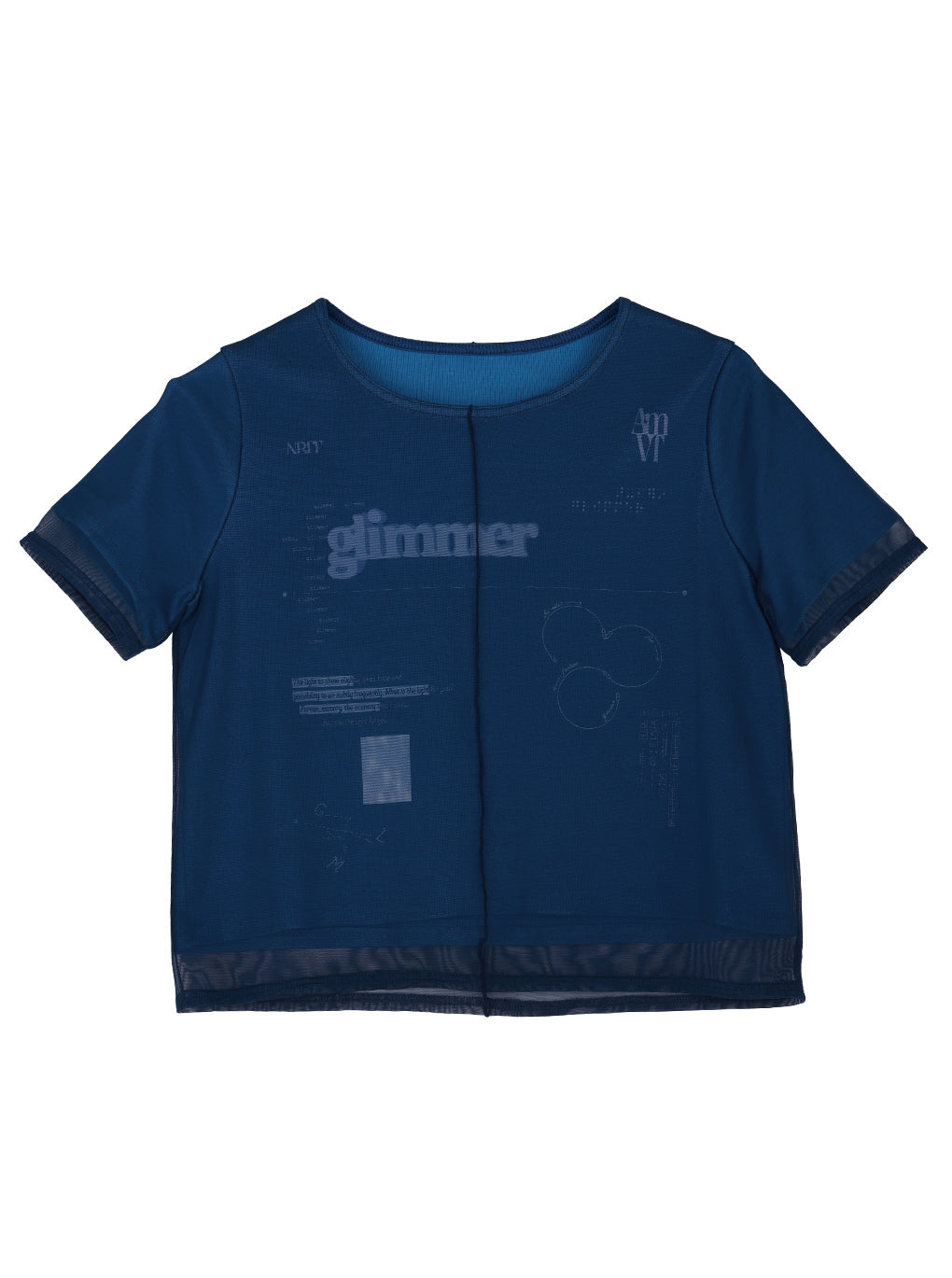 SHEER LAYERED GLIMMER GRAPHIC TEE