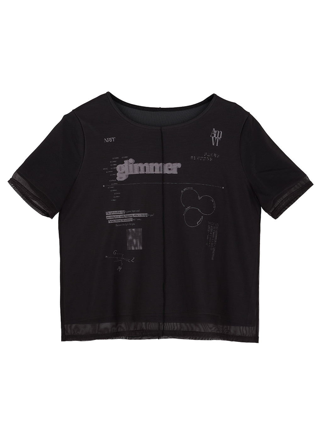 SHEER LAYERED GLIMMER GRAPHIC TEE