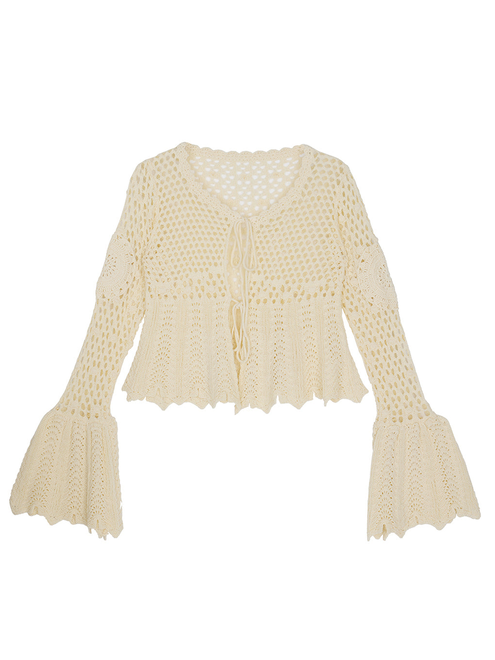 LADY CROCHET PEPLUM KNIT TOP