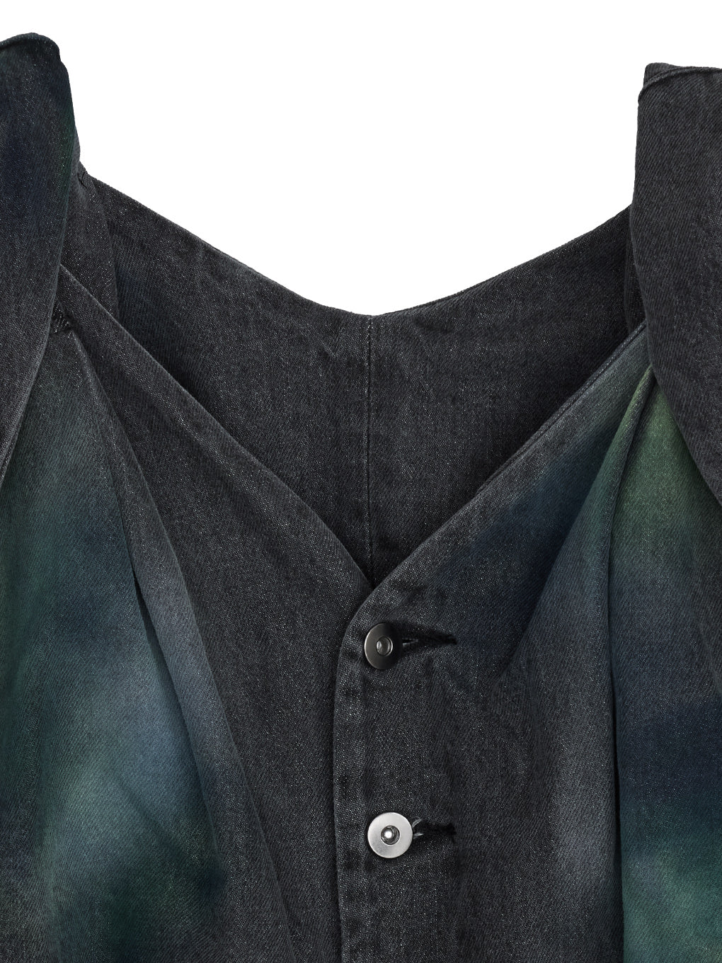 TWIST SHOULDER PAINT DENIM TOP