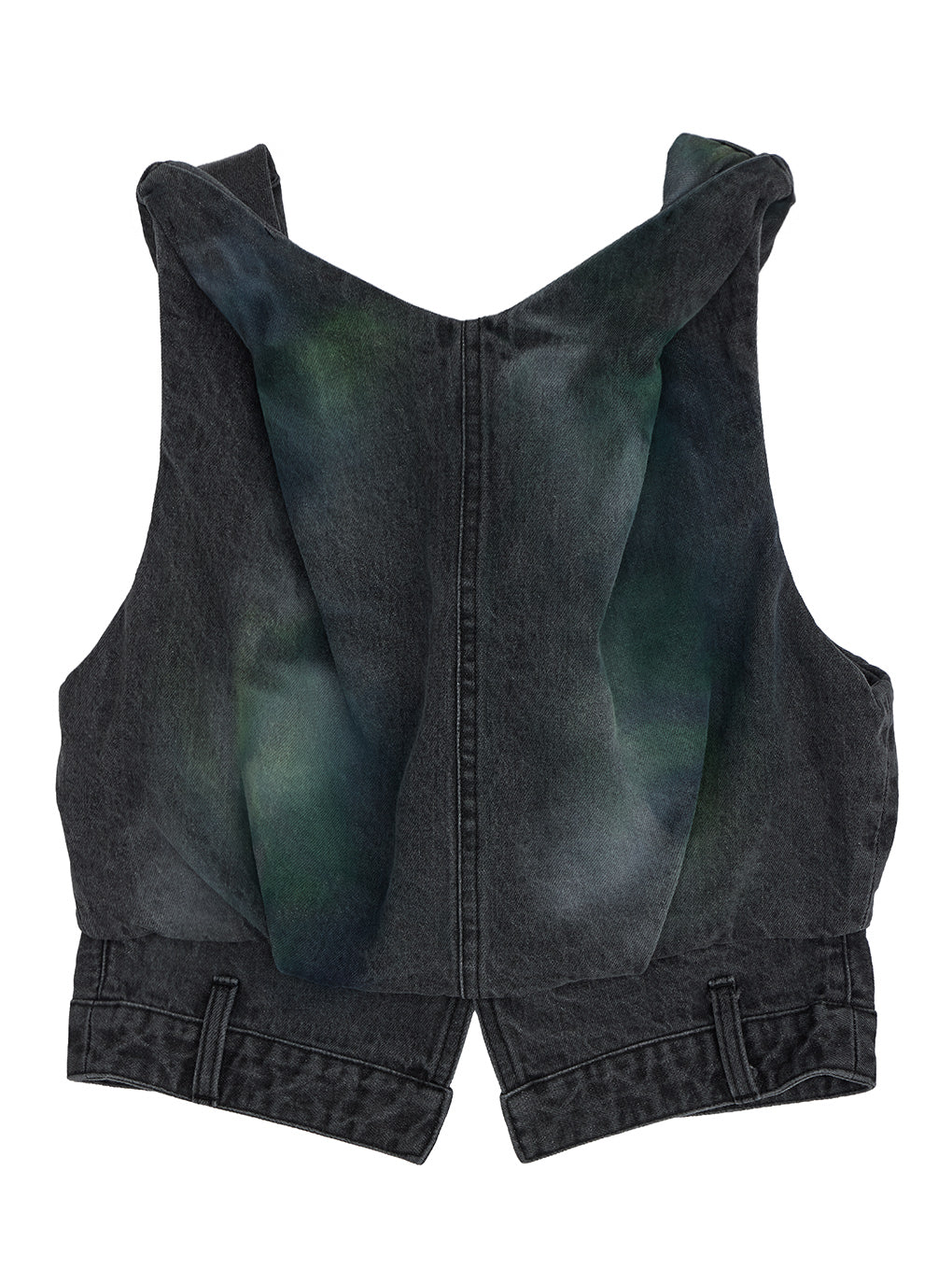 TWIST SHOULDER PAINT DENIM TOP