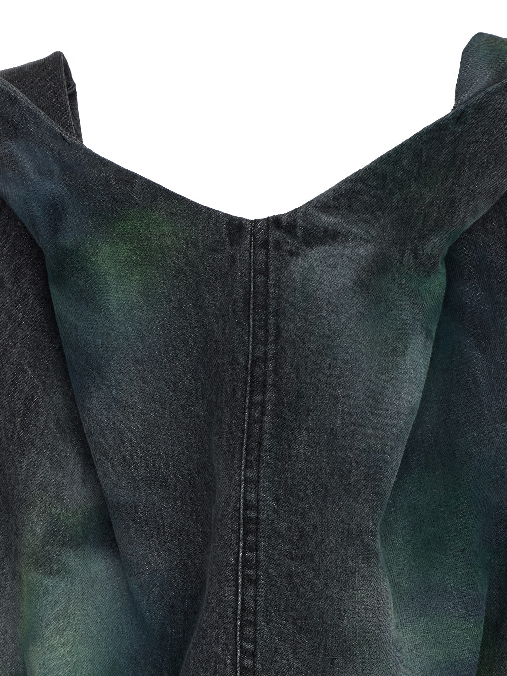 TWIST SHOULDER PAINT DENIM TOP