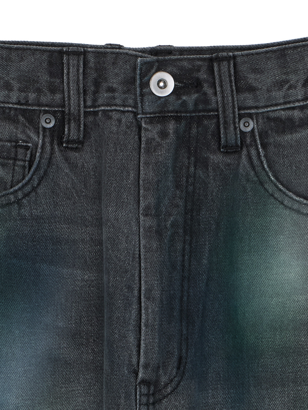 WIDE SIDE TUCK PAINT DENIM PANTS