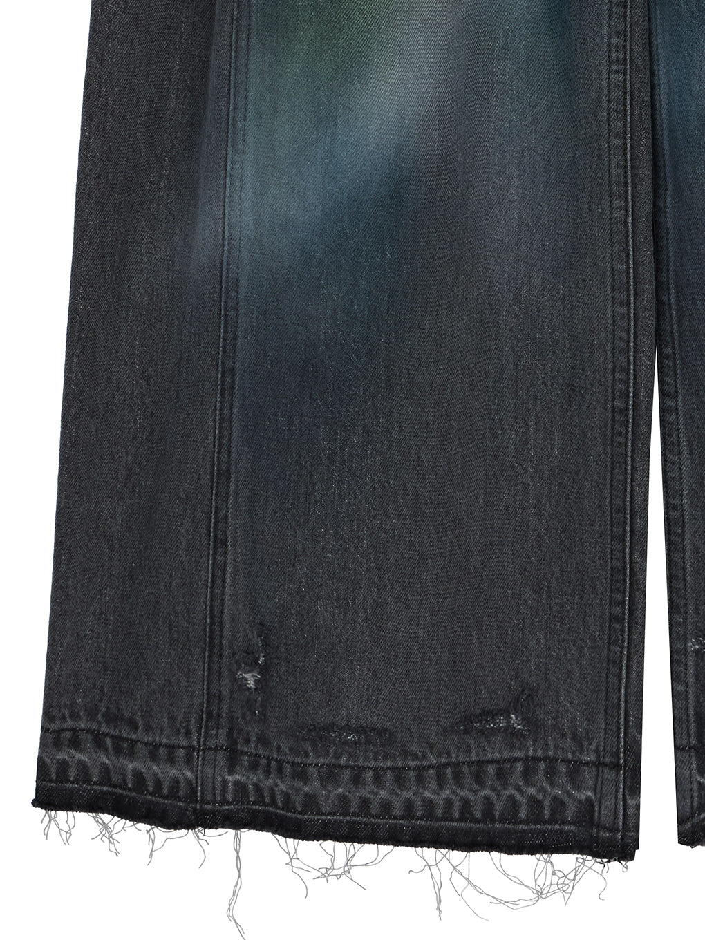 WIDE SIDE TUCK PAINT DENIM PANTS