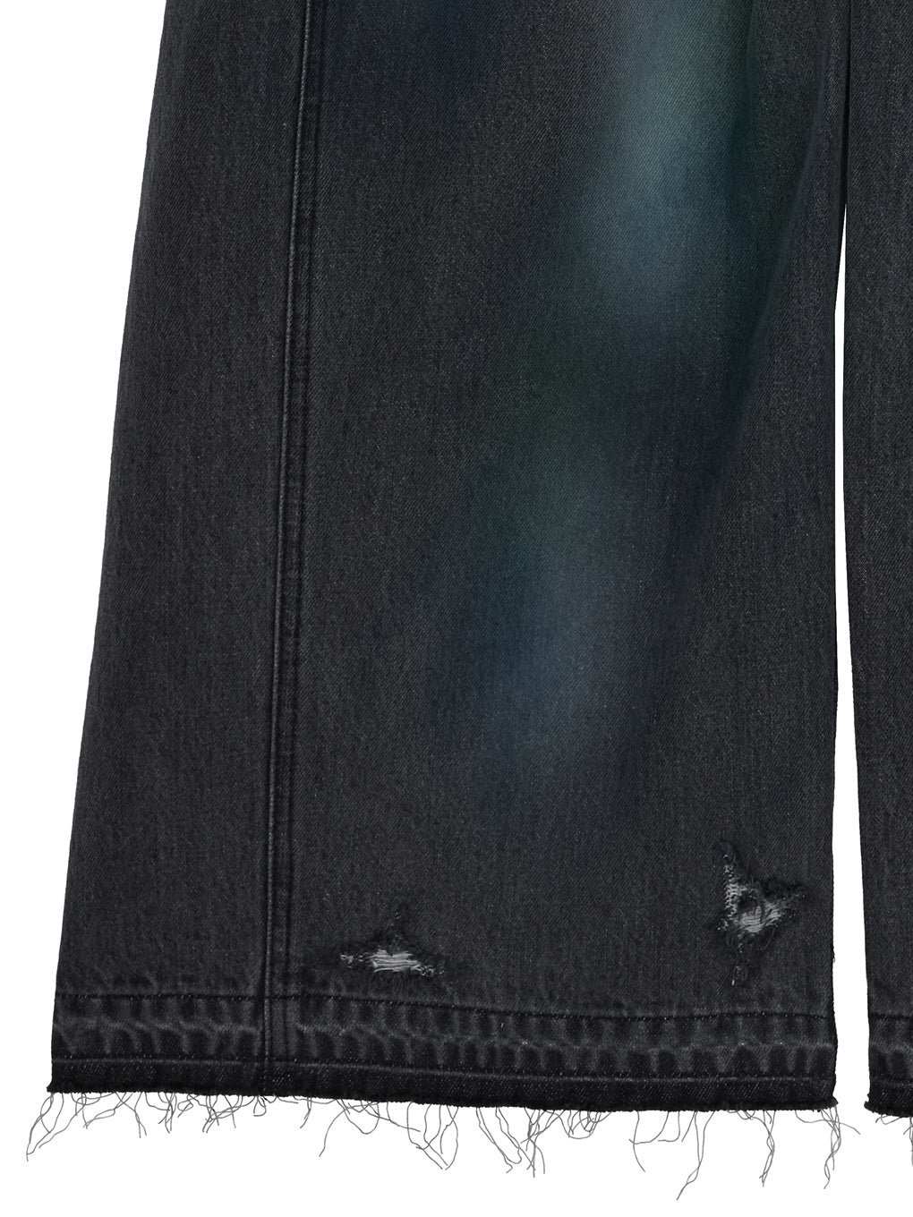 WIDE SIDE TUCK PAINT DENIM PANTS