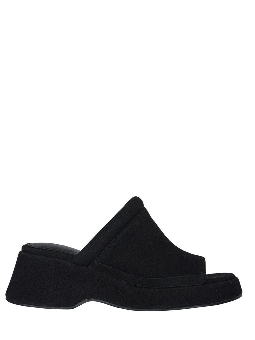 Ameri PLUMP LINE SUEDE WEDGE SANDAL 黒 PLUMP LINE SUEDE WEDGE SANDAL