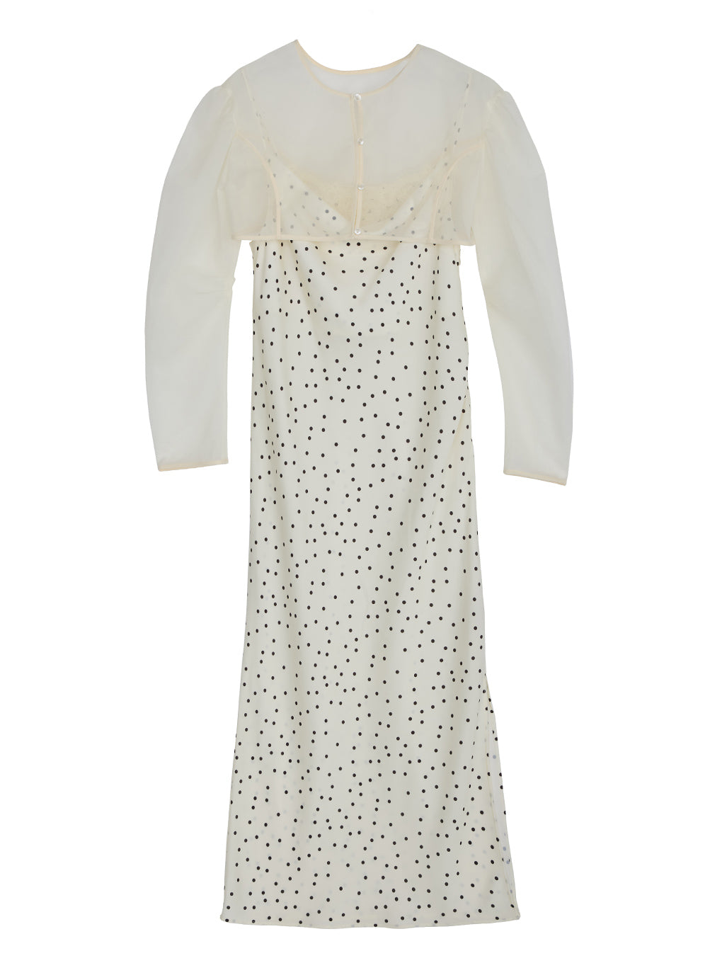RANDOM DOT SHEER LAYERED DRESS