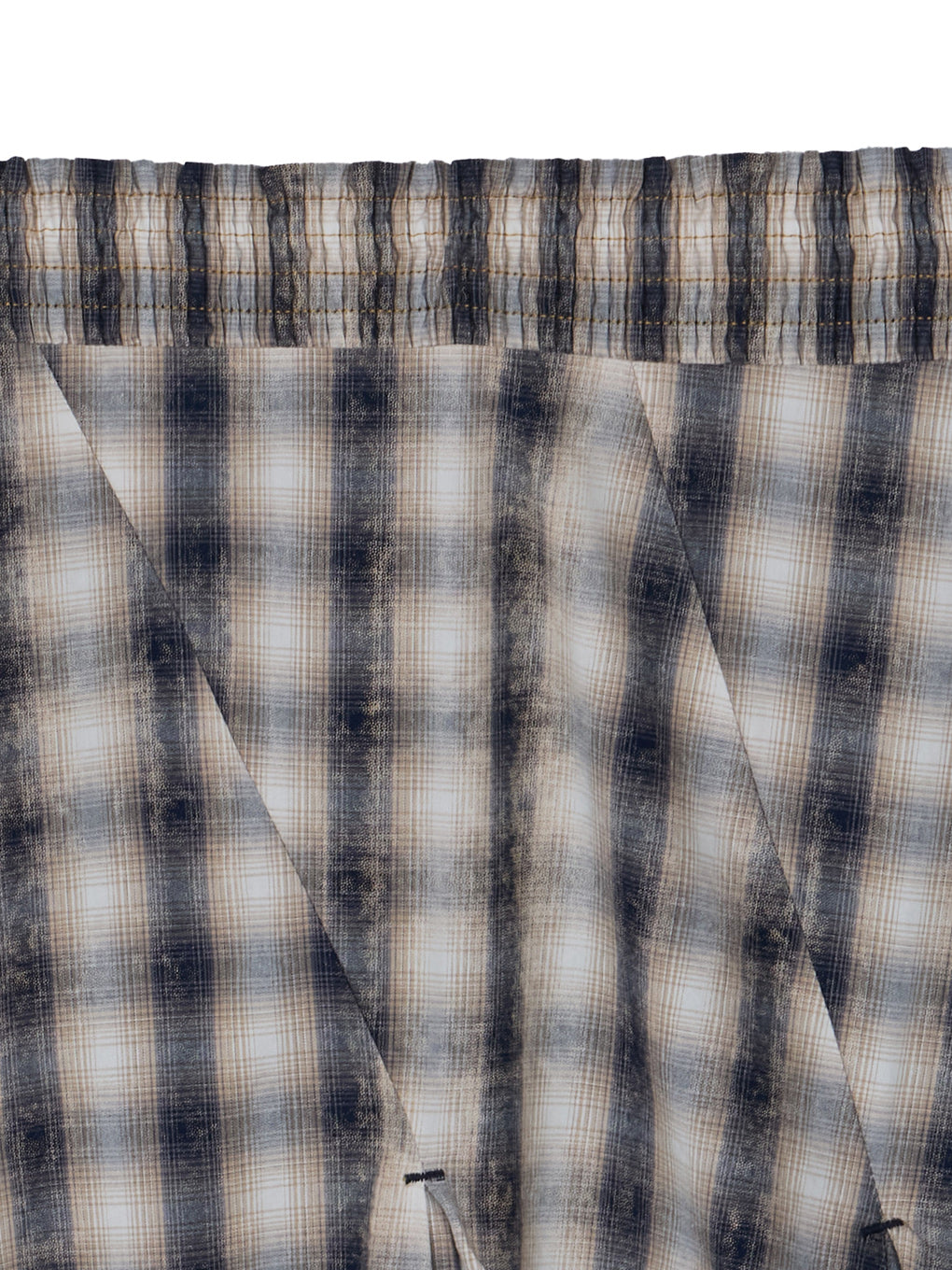 UNEVEN CHECK SPIRAL SKIRT