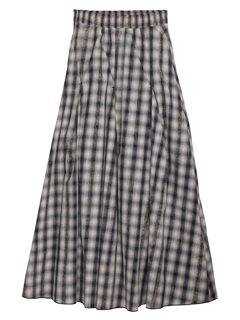 UNEVEN CHECK SPIRAL SKIRT