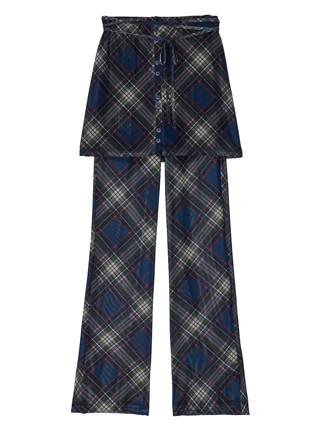 WRAP BELT SET CHECK PANTS