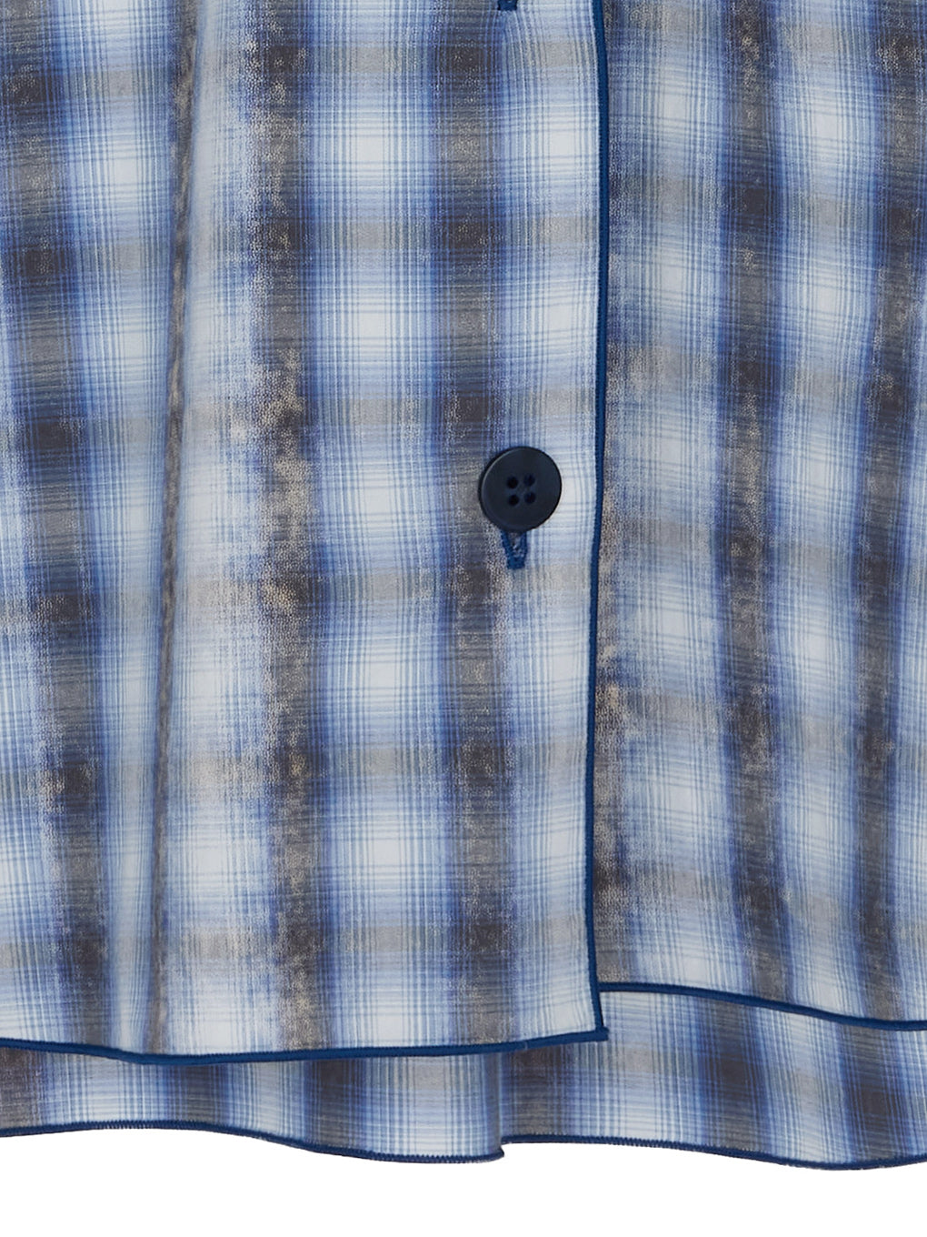 UNEVEN CHECK RIBBON SHIRT