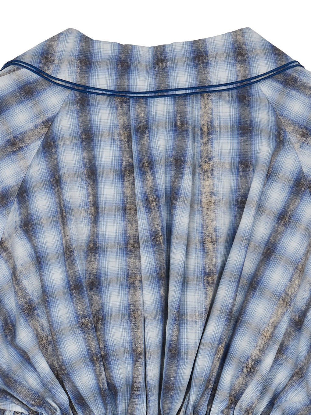 UNEVEN CHECK RIBBON SHIRT