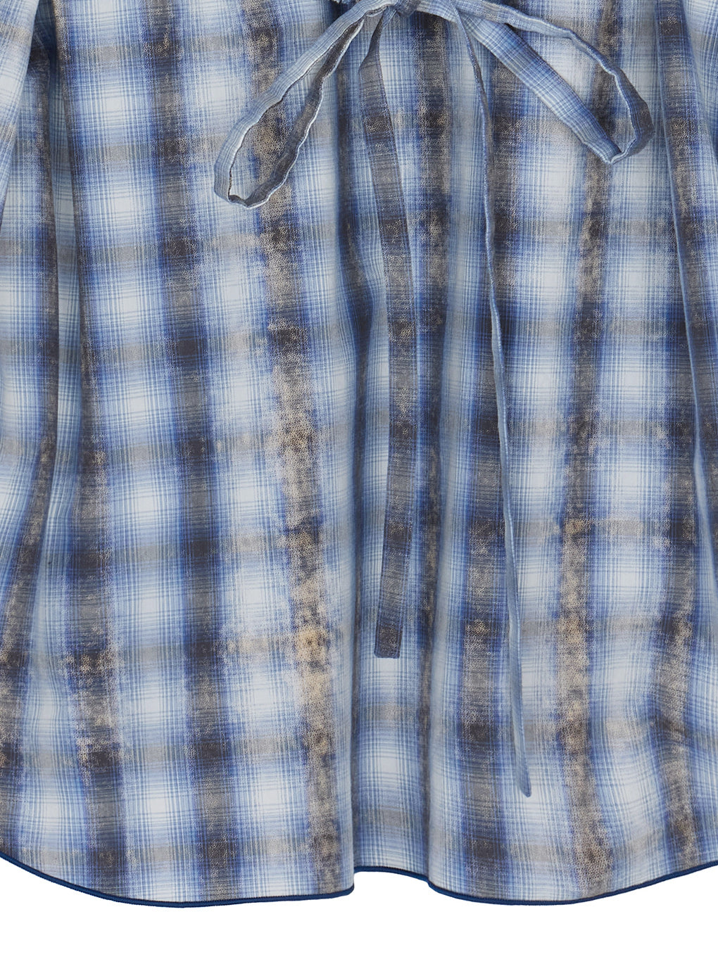 UNEVEN CHECK RIBBON SHIRT