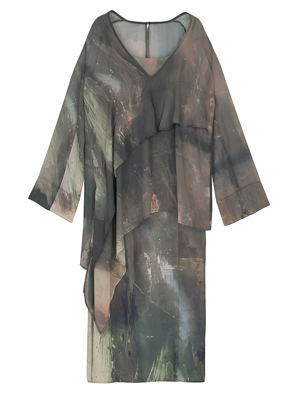 PAINTED TEXTURE ART LAYERED DRESS