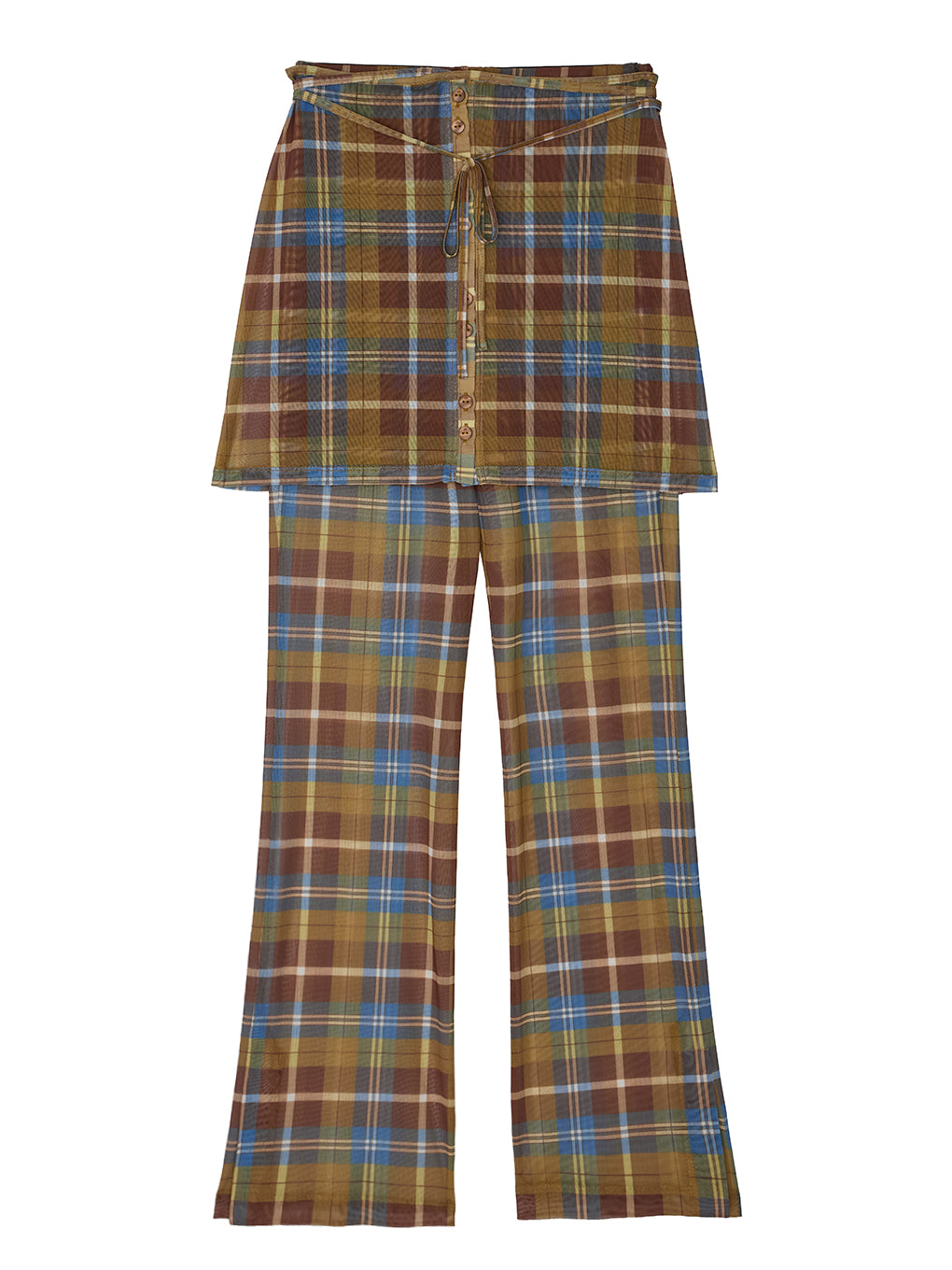 WRAP BELT SET CHECK PANTS