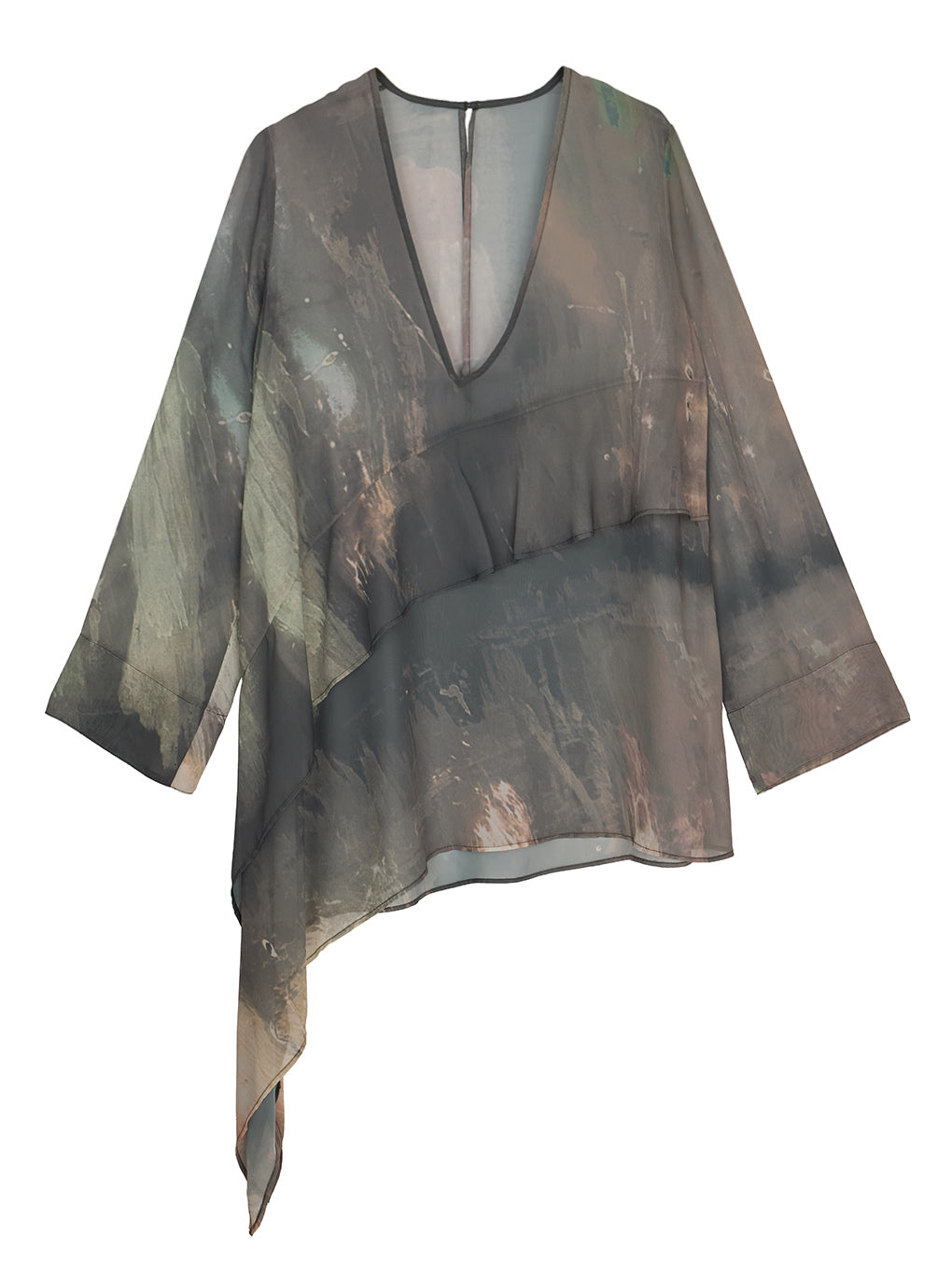 PAINTED TEXTURE ART LAYERED DRESS