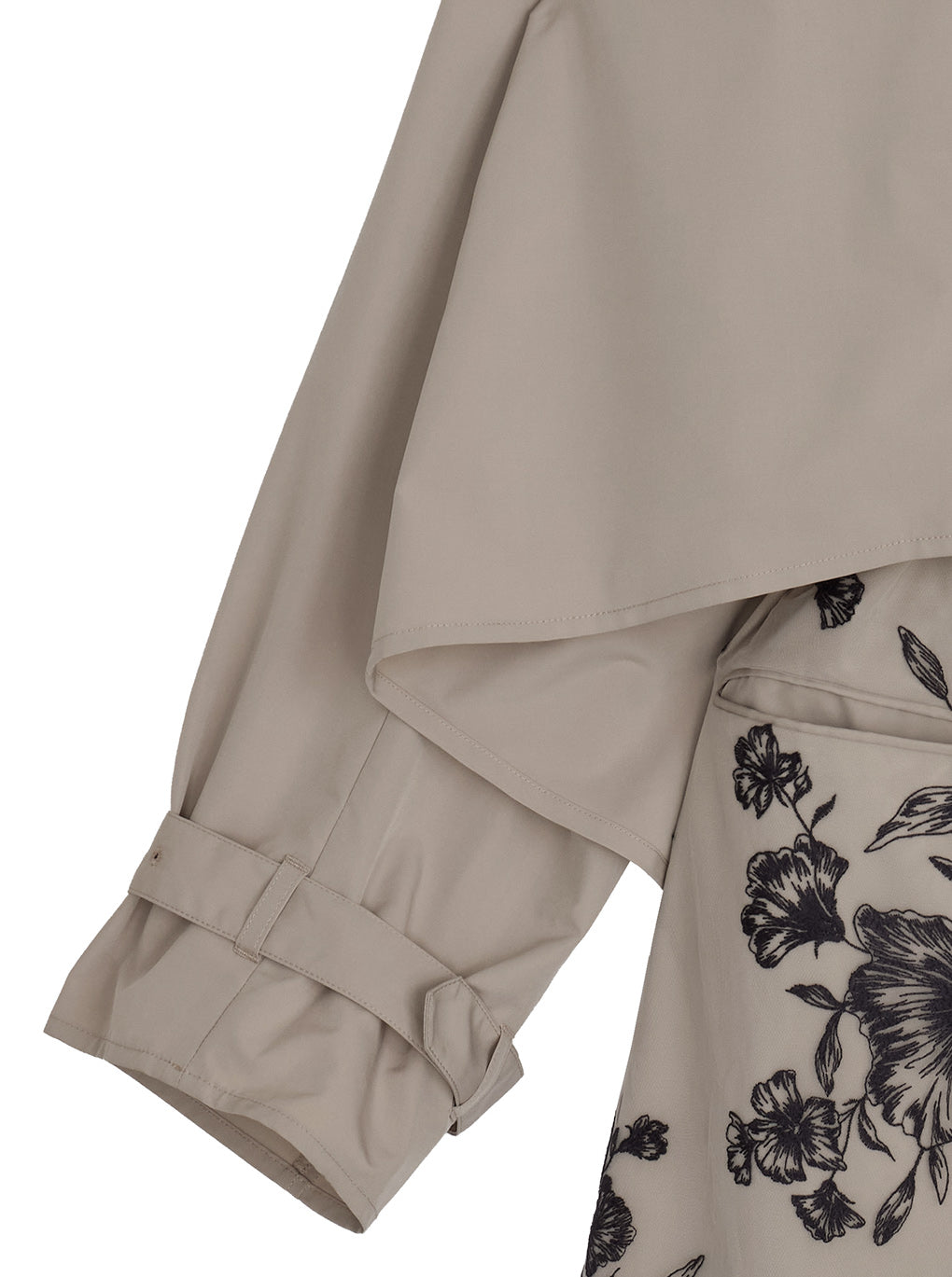 3WAY TULLE EMBROIDERY DOCKING TRENCH COAT