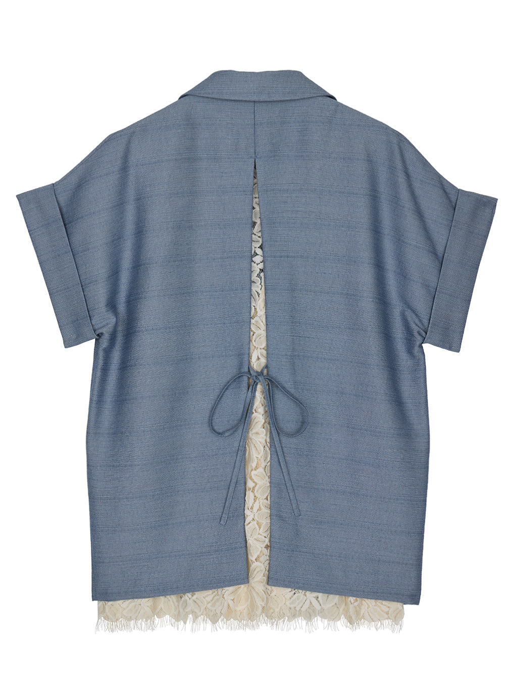 MELANGE LACE VEST LAYERED JACKET