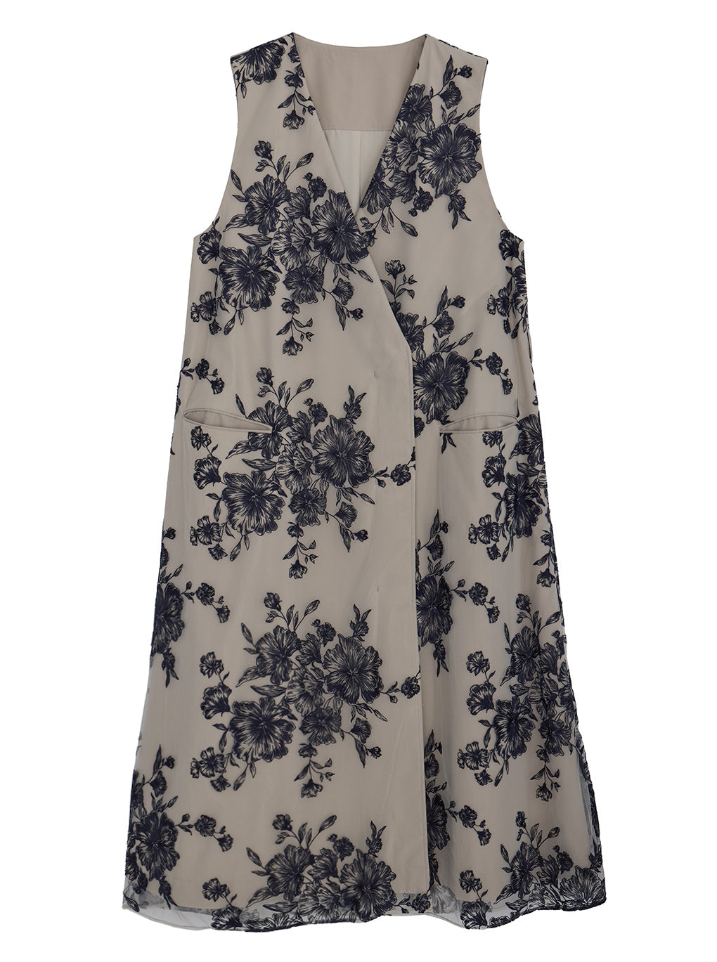 3WAY TULLE EMBROIDERY DOCKING TRENCH COAT