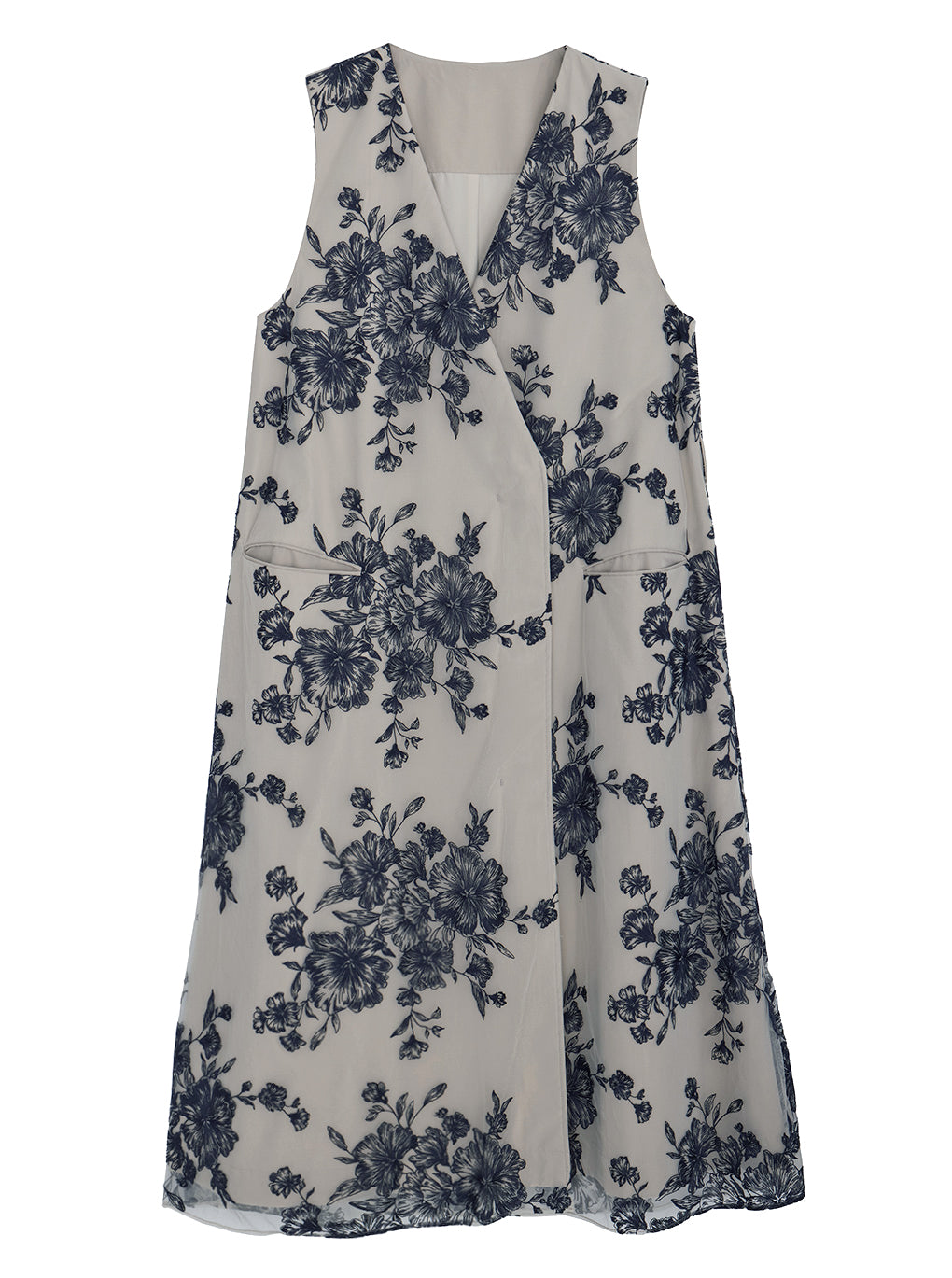 3WAY TULLE EMBROIDERY DOCKING TRENCH COAT