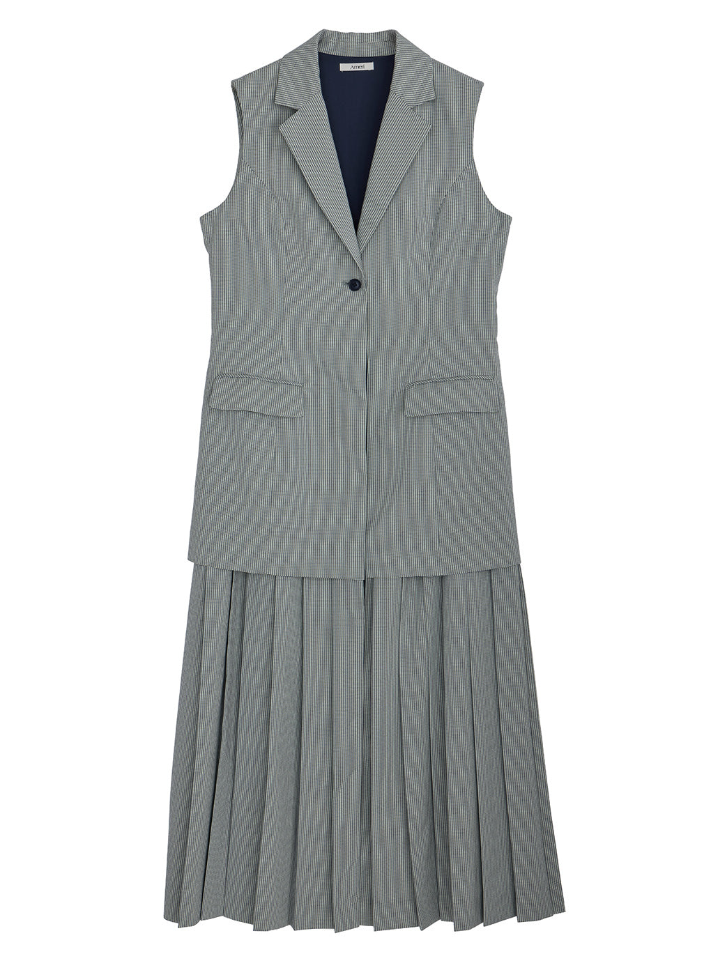 PLEATED SKIRT DOCKING SUIT DRESS