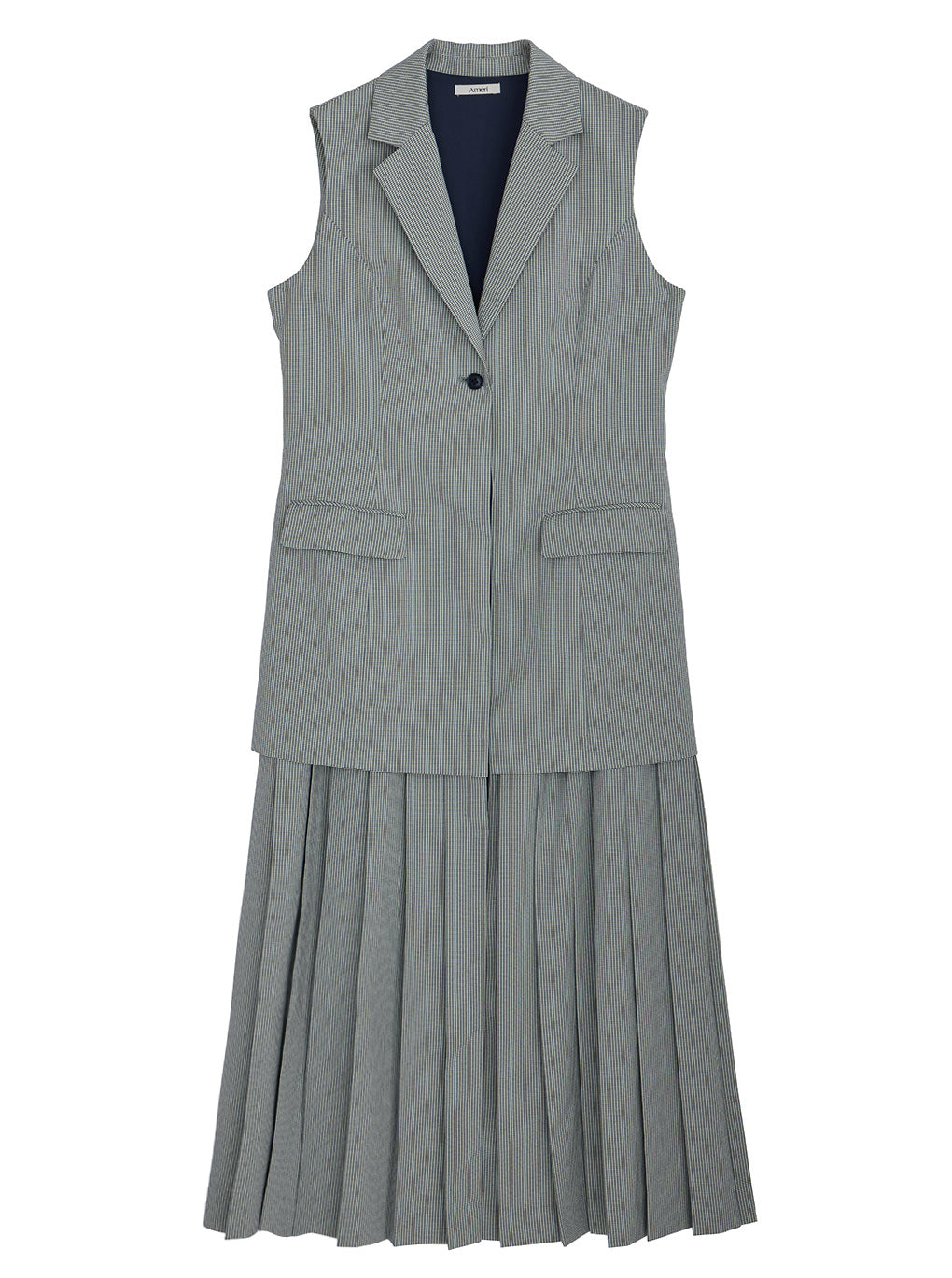 PLEATED SKIRT DOCKING SUIT DRESS