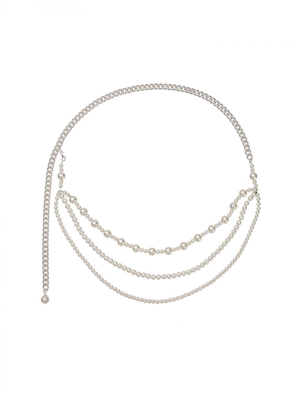 NICKEL FREE DROP PEARL CHAIN BELT