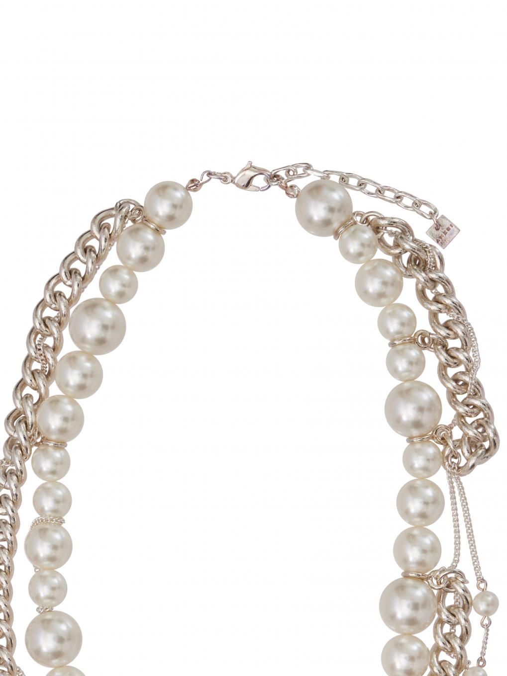 NICKEL FREE DROP PEARL CHAIN NECKLACE