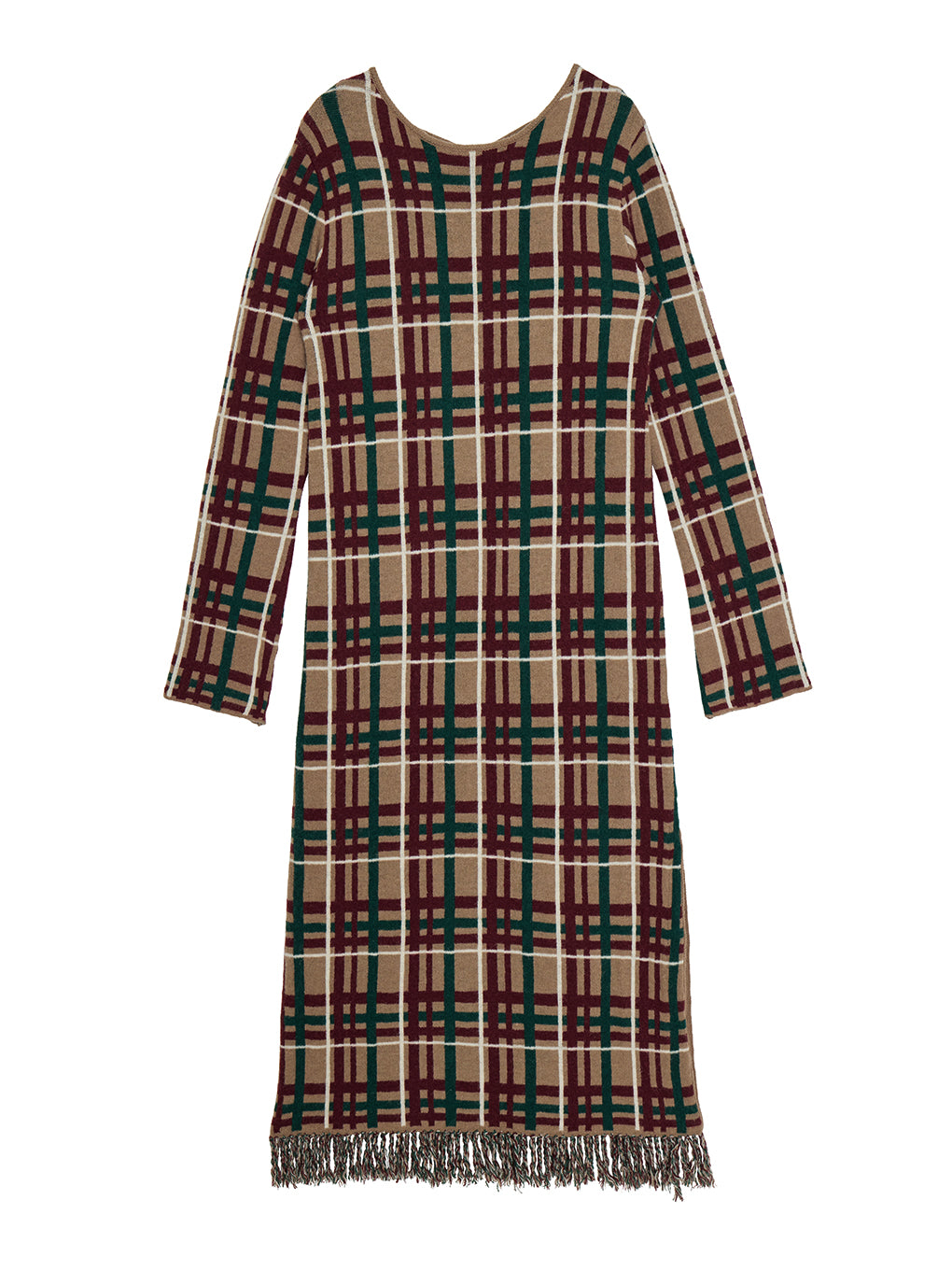 2WAY HANDWRITING CHECK KNIT DRESS