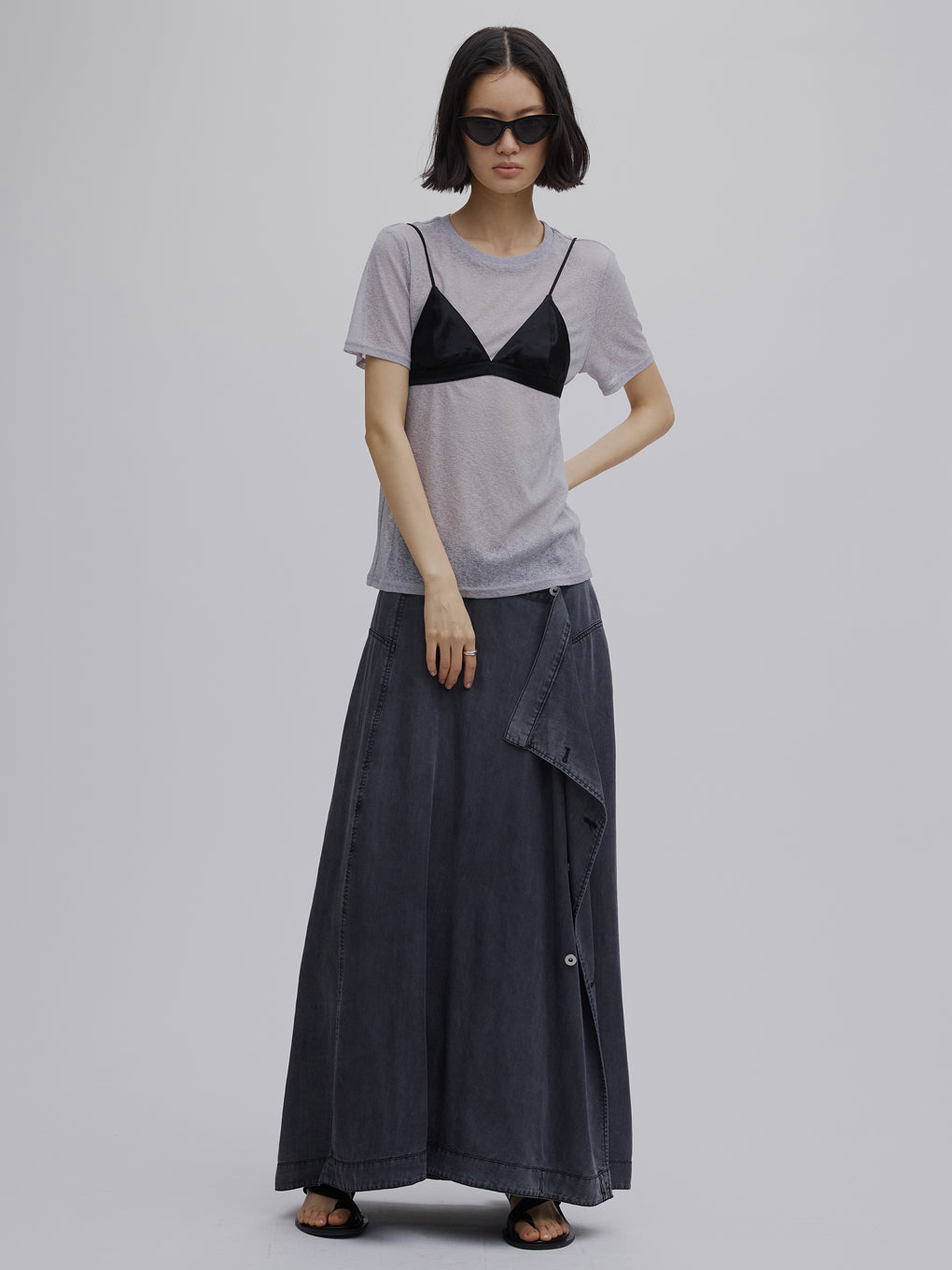 TENCEL DENIM WRAP LIKE SKIRT